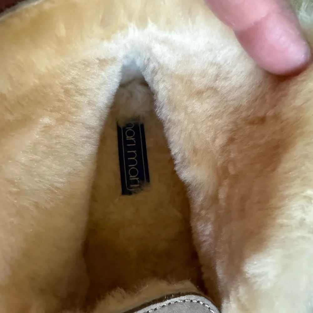 hari mari ALTA Storm nubuck leather shearling indoor/outdoor slippers 8 SOLD OUT - Picture 10 of 11
